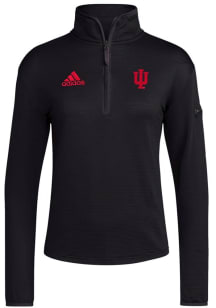 Adidas Indiana Hoosiers Womens Black Sideline Qtr Zip Pullover
