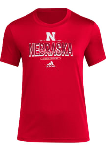 Adidas Nebraska Cornhuskers Womens Red Chimara Fresh Short Sleeve T-Shirt