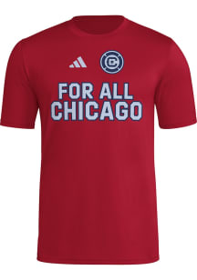 Adidas Chicago Fire Red Pregame Jersey Hook Short Sleeve T Shirt