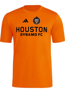 Adidas Houston Dynamo Orange Pregame Jersey Hook Short Sleeve T Shirt