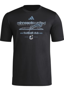 Adidas Minnesota United FC Black Vintage Worldie Short Sleeve T Shirt