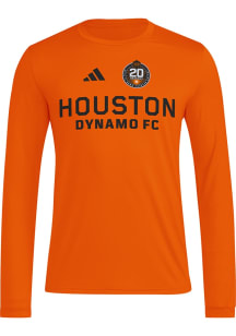 Adidas Houston Dynamo Orange Pregame Jersey Hook Long Sleeve T-Shirt
