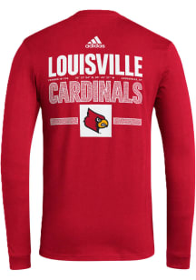 Adidas Louisville Cardinals Red Back on Deck Fresh Long Sleeve T Shirt
