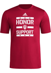 Adidas Indiana Hoosiers White Honor and Support Short Sleeve T Shirt