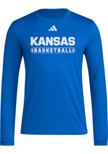 Adidas Kansas Jayhawks Blue Locker On Court Basketball Pill Long Sleeve T-Shirt