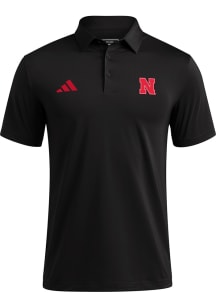 Adidas Nebraska Cornhuskers Mens Black Ultimate365 Short Sleeve Polo