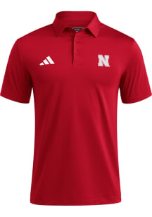 Adidas Nebraska Cornhuskers Mens Red Ultimate365 Short Sleeve Polo