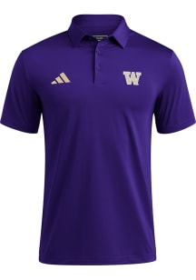 Adidas Washington Huskies Mens Purple Ultimate365 Short Sleeve Polo