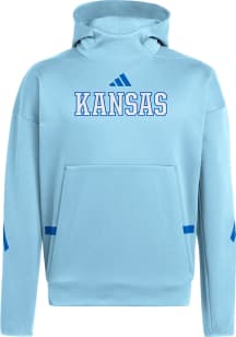 Adidas Kansas Jayhawks Mens Light Blue ZNE Hood