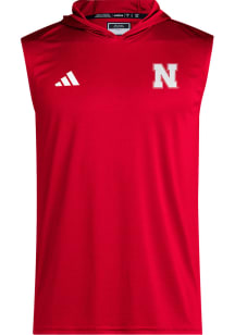 Adidas Nebraska Cornhuskers Red Training Short Sleeve Hoods