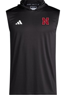 Adidas Nebraska Cornhuskers Black Training Short Sleeve Hoods
