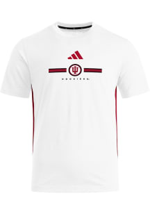 Adidas Indiana Hoosiers White SET THE BAR FA Short Sleeve T Shirt