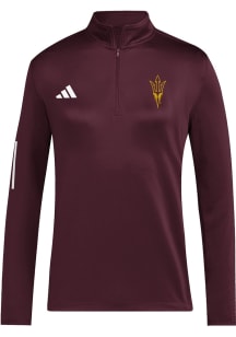Adidas Arizona State Sun Devils Womens Maroon Golf Qtr Zip Pullover