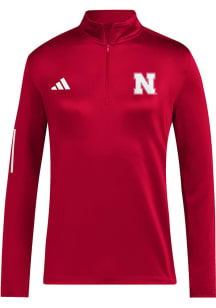 Adidas Nebraska Cornhuskers Womens Red Golf Qtr Zip Pullover