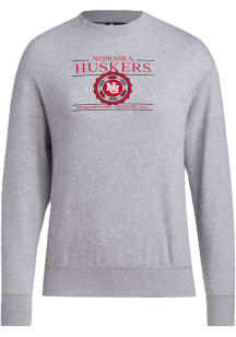 Adidas Nebraska Cornhuskers Womens Grey Deans List Crew Sweatshirt