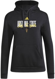 Adidas Arizona State Sun Devils Womens Black Intertwine Hooded Sweatshirt