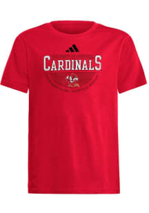 Adidas Louisville Cardinals Youth Red Hold the Line Short Sleeve T-Shirt