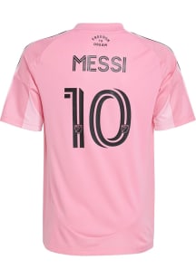 Lionel Messi  Adidas Inter Miami CF Youth Pink 25/26 Home Replica Soccer Jersey