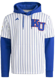 Adidas Kansas Jayhawks Mens White Dugout Long Sleeve Hoodie