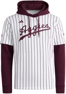 Adidas Texas A&M Aggies Mens White Dugout Long Sleeve Hoodie