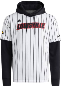 Adidas Louisville Cardinals Mens White Dugout Long Sleeve Hoodie