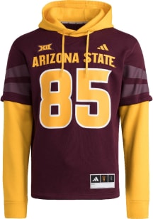 Adidas Arizona State Sun Devils Mens Maroon Football Long Sleeve Hoodie