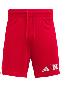 Adidas Nebraska Cornhuskers Mens Red 3 Stripe Shorts