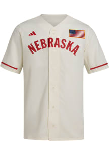 Adidas Nebraska Cornhuskers Mens White Replica Baseball Jersey