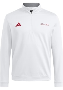 Adidas Texas Tech Red Raiders Mens White Spring Fling Long Sleeve Qtr Zip Pullover