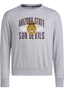Adidas Arizona State Sun Devils Mens Grey Heather Vintage Long Sleeve Crew Sweatshirt