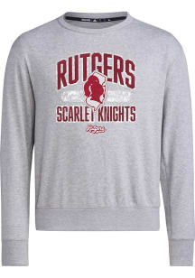 Adidas Rutgers Scarlet Knights Mens Grey Vintage Long Sleeve Crew Sweatshirt