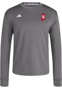 Adidas Indiana Hoosiers Grey Dugout Logo Long Sleeve T-Shirt