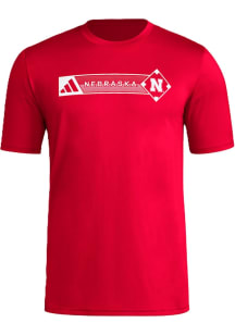 Adidas Nebraska Cornhuskers Red Locker Short Sleeve T Shirt