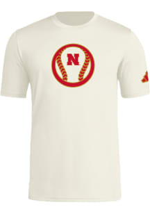 Adidas Nebraska Cornhuskers White The Gold Standard Baseball Short Sleeve T Shirt