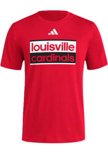 Adidas Louisville Cardinals Red Street Sign Short Sleeve T Shirt