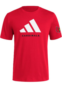 Adidas Louisville Cardinals Red Performance DNA Short Sleeve T Shirt