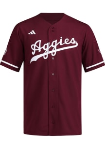 Adidas Texas A&M Aggies Mens Maroon Replica Baseball Jersey