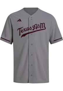 Adidas Texas A&M Aggies Mens Grey Replica Baseball Jersey