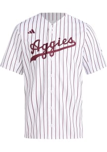 Adidas Texas A&M Aggies Mens White Replica Baseball Jersey