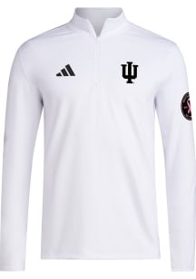 Adidas Indiana Hoosiers Mens White BHA Long Sleeve Qtr Zip Pullover
