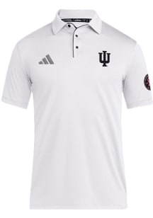 Adidas Indiana Hoosiers Mens White Stadium Coaches Short Sleeve Polo