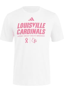 Adidas Louisville Cardinals White BHA Short Sleeve T Shirt