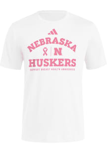 Adidas Nebraska Cornhuskers White BHA Short Sleeve T Shirt