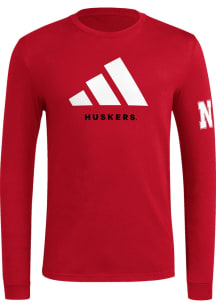 Adidas Nebraska Cornhuskers Red DNA Long Sleeve T Shirt