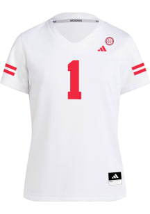 Adidas Nebraska Cornhuskers Womens White Replica Football Jersey
