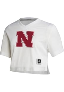Nebraska Cornhuskers Womens Adidas Crop Fashion Football Jersey - White