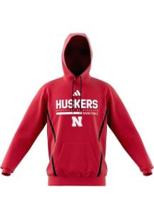 Adidas Nebraska Cornhuskers Mens Red Locker Basketball Bar Hood