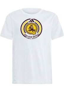 Adidas Arizona State Sun Devils Youth White Fresh Short Sleeve T-Shirt
