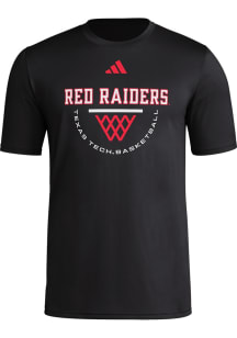 Adidas Texas Tech Red Raiders Black Locker Practice Net Arch Short Sleeve T Shirt