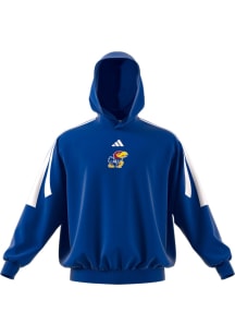 Adidas Kansas Jayhawks Mens Blue Off Court Logo Long Sleeve Hoodie
